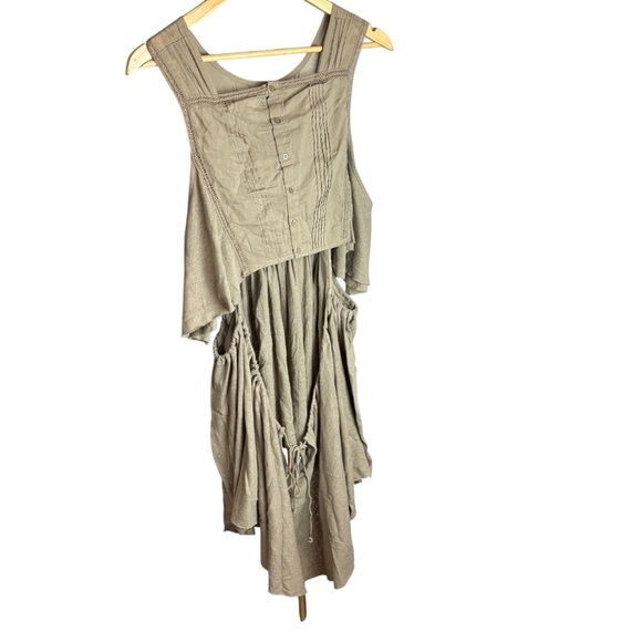 Free People Green Asymmetrical Flutter Sleeve Dress - Picture 4 of 8